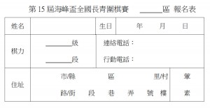 報名表格